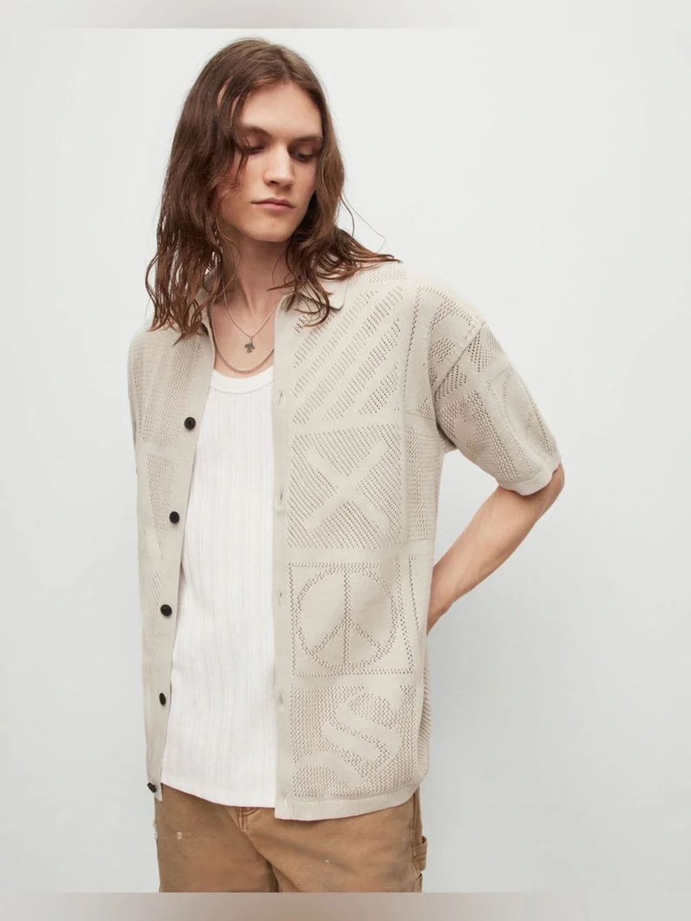 Allsaints nwt Palma Open Stitch Cardigan
